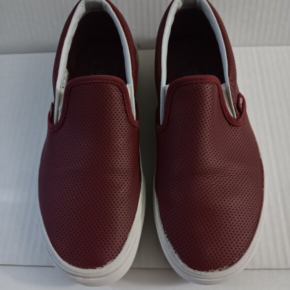 VANS WOMEN'S CRIMSON FAUX LEATHER SNEAKERS - Picture 5 of 13